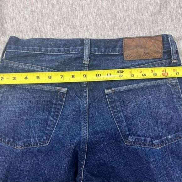 Eddie Bauer Jeans 32x34 speciality dyed boot cut denim work cowboy dark blue - Picture 9 of 10